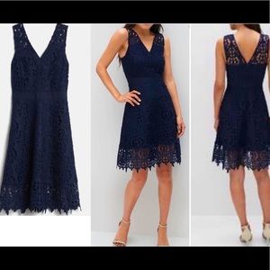 Banana Republic lace fit and flair navy dr…
